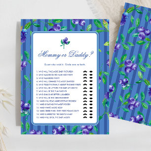 Sweet Blueberries Mommy or Daddy Baby Shower Game