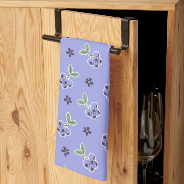 Sweet Blueberry Pattern Kitchen Towel (Thirds Fold)