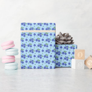 Sweet Blueberry Pattern Wrapping Paper