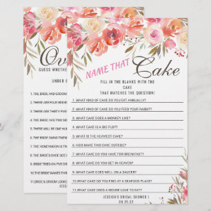 Sweet Blush Floral Double-Sided Bridal Shower Game