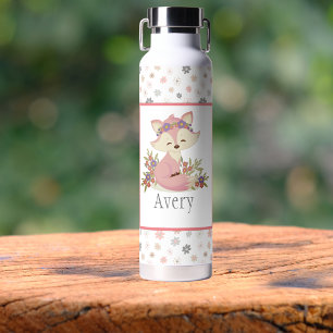 Sweet Boho Fox Personalized   Water Bottle