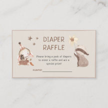 Sweet Boho Watercolor Animal Diaper Raffle