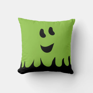 Sweet Boo Ghost Pillow-Green Throw Pillow