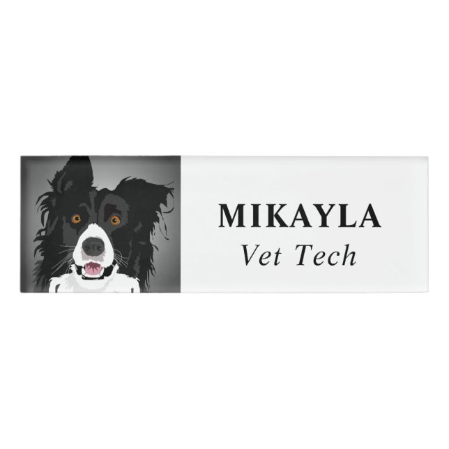 Sweet Border Collie Name Tag (Front)