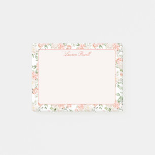 Sweet Botanical Rose Romantic Floral Personalized Post-it Notes