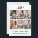 Sweet Bow Merry Christmas 6 Photo Grid Family Holiday Card<br><div class="desc">Share your joy with a touch of whimsy using this adorable multi-photo template featuring a hand-drawn bow. Easily customize with your favorite snapshots and family name for a high-end look that stands out.</div>