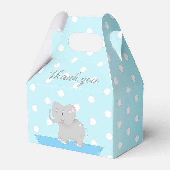 Sweet Box Elephant Baby Shower Boy  (Front Side)