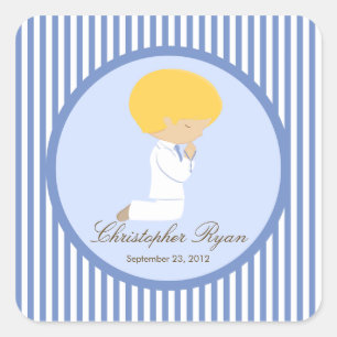 Sweet Boy First Holy Communion Sticker Bleu