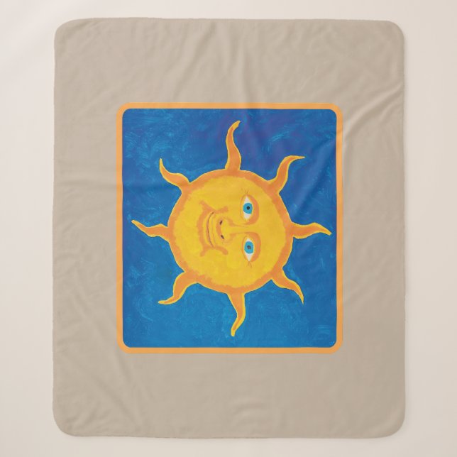 Sweet Boy's Sun Sherpa Blanket (Front)