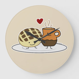 Sweet Bread and Hot Chocolate Pan caliente Mexican Large Clock