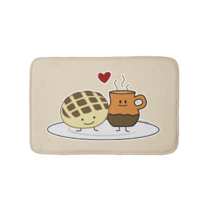 Sweet Bread Hot Chocolate Pan dulce Mexican concha Bath Mat