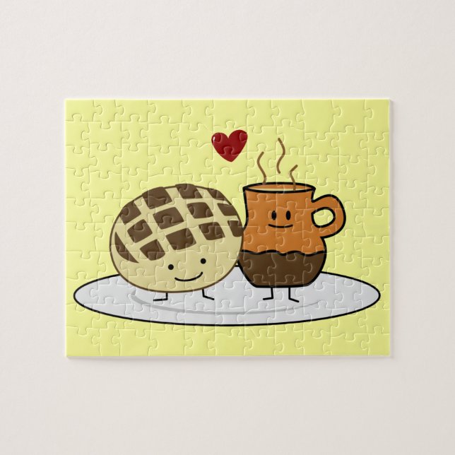 Sweet Bread Hot Chocolate Pan dulce Mexican concha Jigsaw Puzzle (Horizontal)
