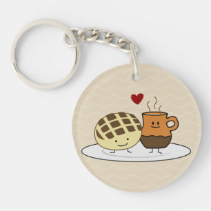 Sweet Bread Hot Chocolate Pan dulce Mexican concha Keychain