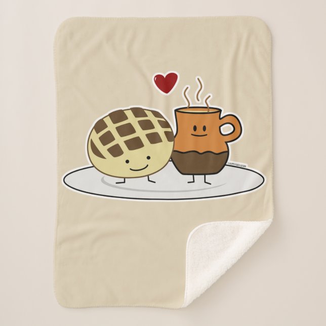 Sweet Bread Hot Chocolate Pan dulce Mexican concha Sherpa Blanket (Front)