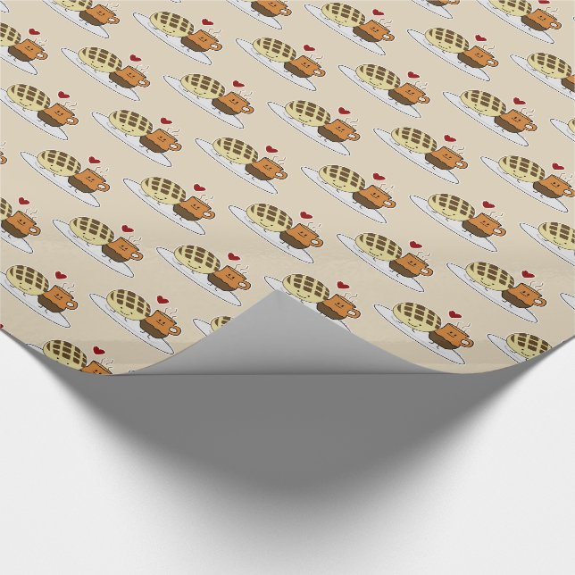 Sweet Bread Hot Chocolate Pan dulce Mexican concha Wrapping Paper (Corner)