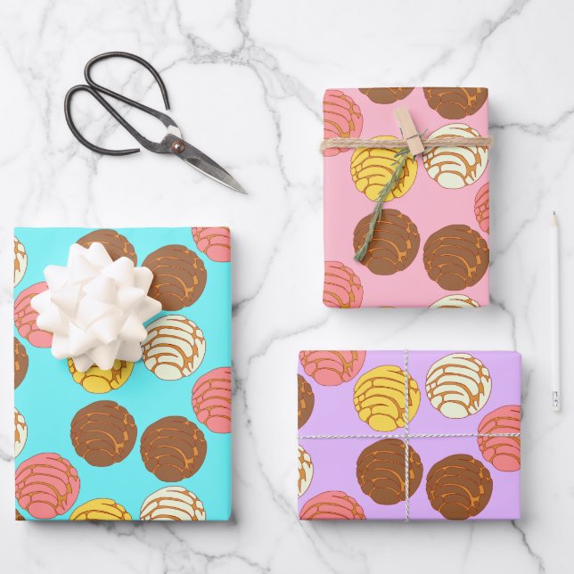 Sweet Bread Mexican Pan Dulce Conchas Wrapping Paper Sheet (Front)