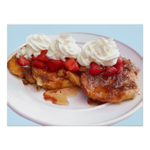 Sweet Bread With Strawberries And Cream Poster
