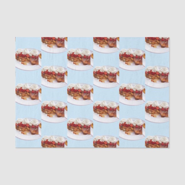 Sweet Bread With Strawberries And Cream Tissue Paper (Front)