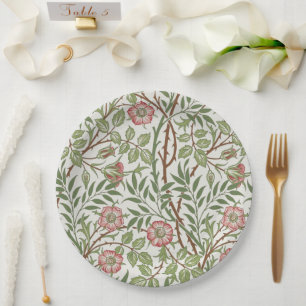Sweet Briar Climbing Rose Pattern Paper Plate
