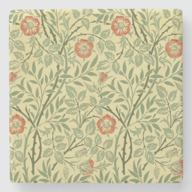 Sweet Briar Pattern (by William Morris) Stone Coaster (Front)