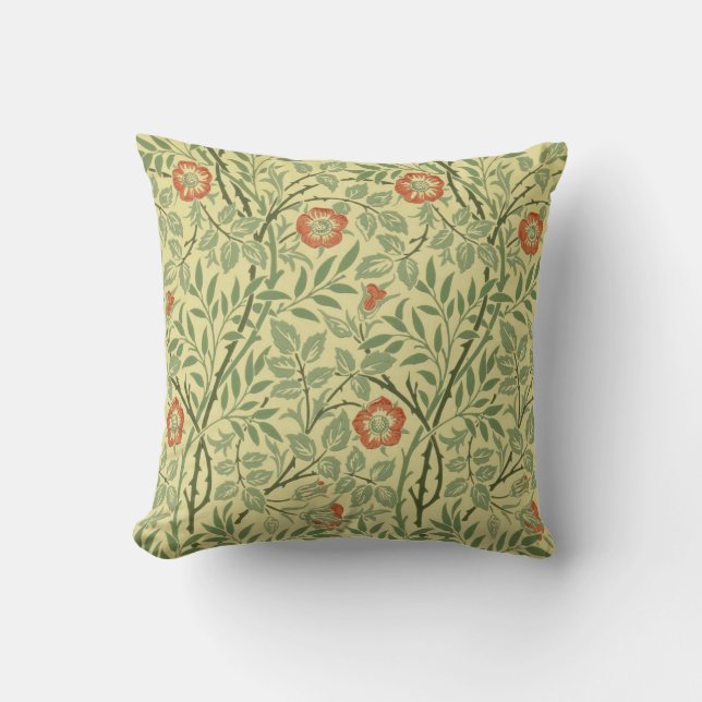 Sweet Briar Pattern (by William Morris) Throw Pillow (Front)