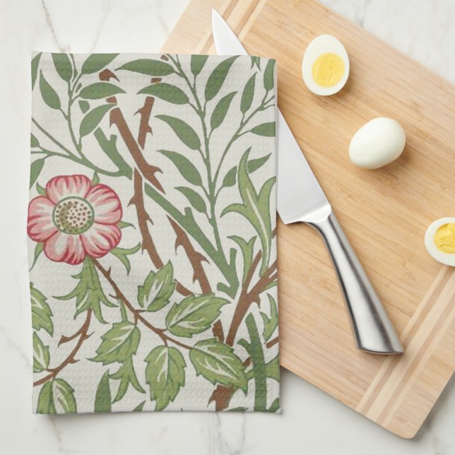 Sweet Briar Rose Vines Morris Co Kitchen Towel (Quarter Fold)
