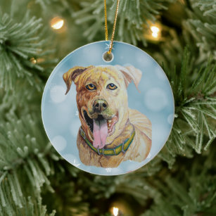Sweet Brindle Staffordshire Terrier Original Art   Ceramic Ornament