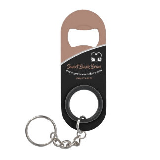 Sweet  Brown Bean Promotional Business Keychain Bottle Opener
