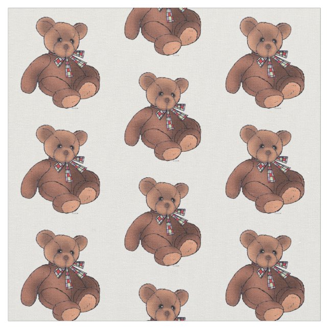 sweet brown teddy bear toy fabric (Close Up)