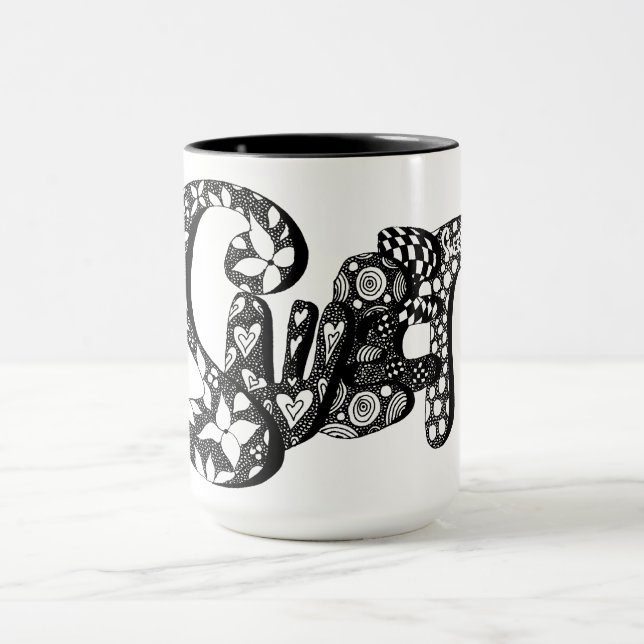 Sweet, Bubble Letter Art, Boho, Hippie Art Mug (Center)