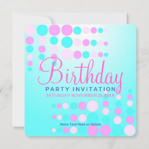 Sweet Bubbles Party / Birthday Invitation