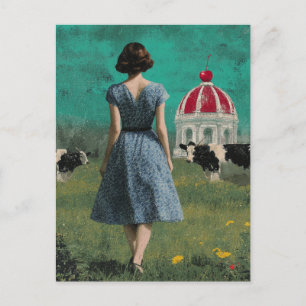 Sweet Building in the Surreal Dairy Pasture Postcard