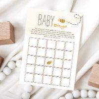 Sweet Bumble Bee Baby shower Baby Bingo Carte de j
