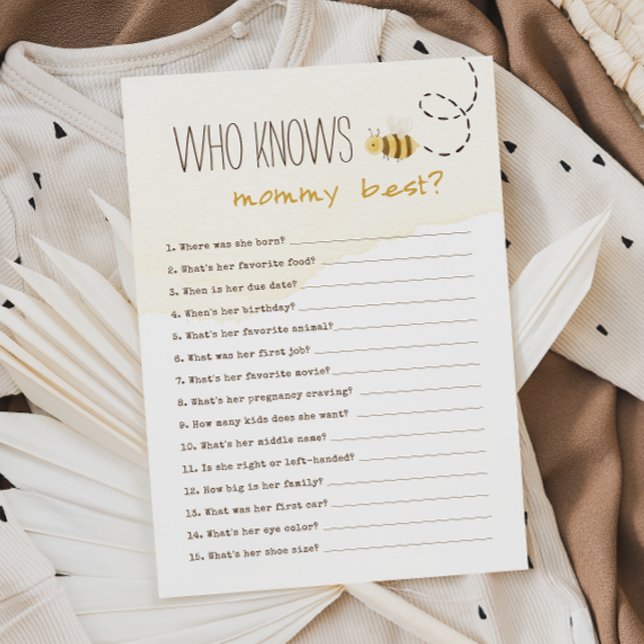 Sweet Bumble Bee Who Knows Mommy Best Card (Creator Uploaded)