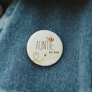 Sweet Bumblebee Baby Shower Auntie To Bee Button