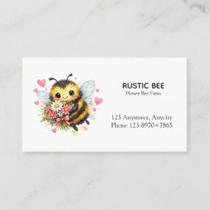 Sweet Bumblebee with a Floral Bouquet Business Card