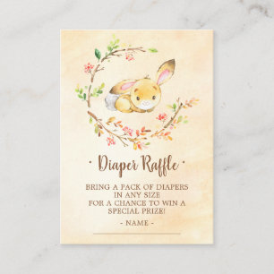 Sweet Bunny Baby Shower Diaper Raffle Ticket Enclosure Card