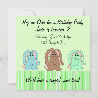 Sweet Bunny Birthday Invitation