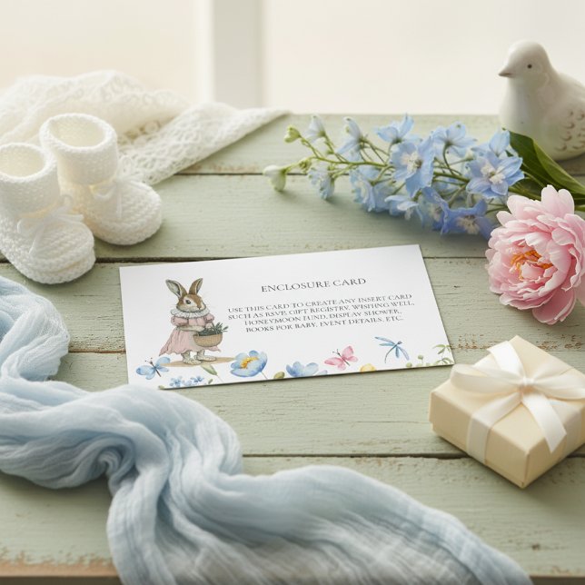 Sweet Bunny Elegant Floral Insert Card (Creator Uploaded)