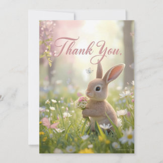 Sweet Bunny Meadow Carte de remerciement pour l'an