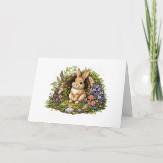 Sweet Bunny Outside his Rabbit Hole Card
