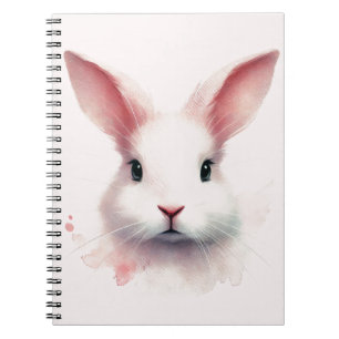 Sweet Bunny : Pastel Pink Spiral Notebook