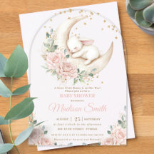 Sweet Bunny Pink Blush Floral Baby Shower Arch