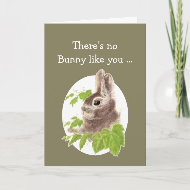 Sweet Bunny Rabbit Carte d'anniversaire amusante (Devant)