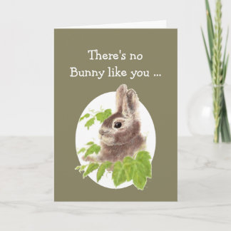 Sweet Bunny Rabbit Carte d'anniversaire amusante