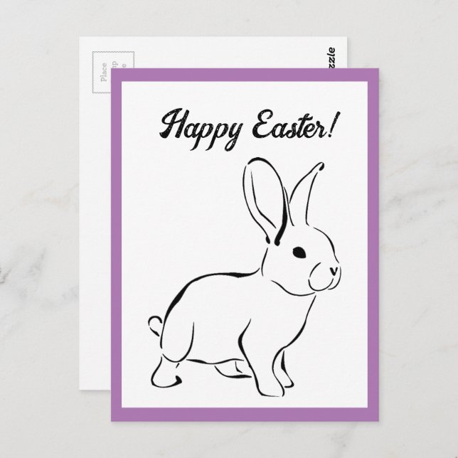 Sweet Bunny Rabbit, Cute Spring or Easter Cartoon Postcard (Front/Back)
