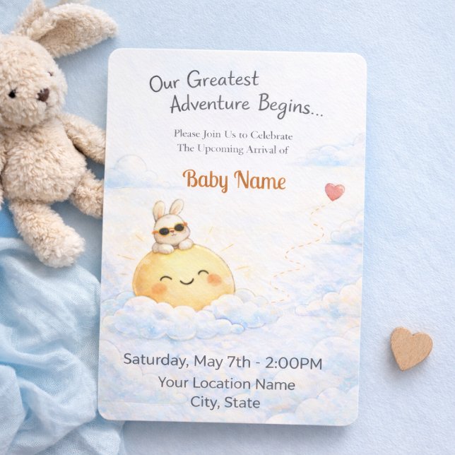 Sweet Bunny Sun Celebration Style Invitation (Creator Uploaded)