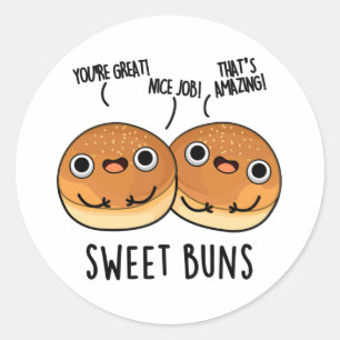 Sweet Buns Funny Baking Pun  Classic Round Sticker