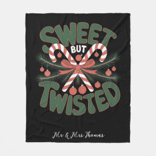 Sweet but Twisted A Funny Holiday Take on Candy  Fleece Blanket