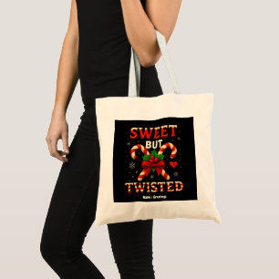 Sweet But Twisted Candy Cane Christmas Funny Gift Tote Bag